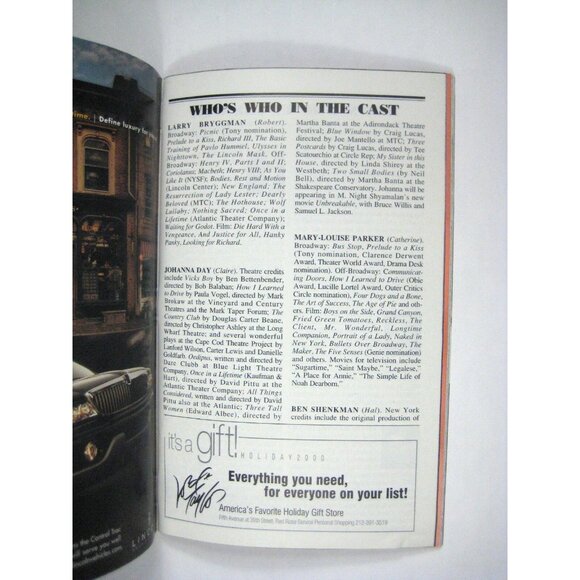 Proof Playbill December 2000 Manhattan Theatre Mary Louise Parker Bryggman - Picture 8 of 9